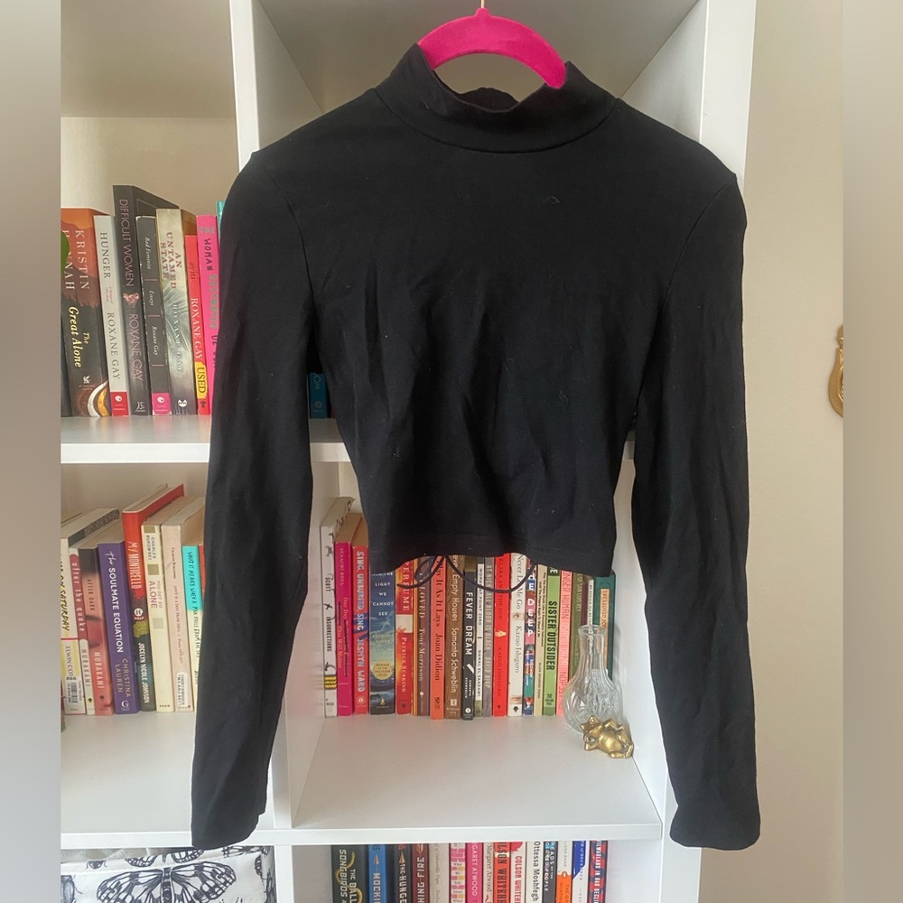 Rumours Lace Back Mock Neck Top